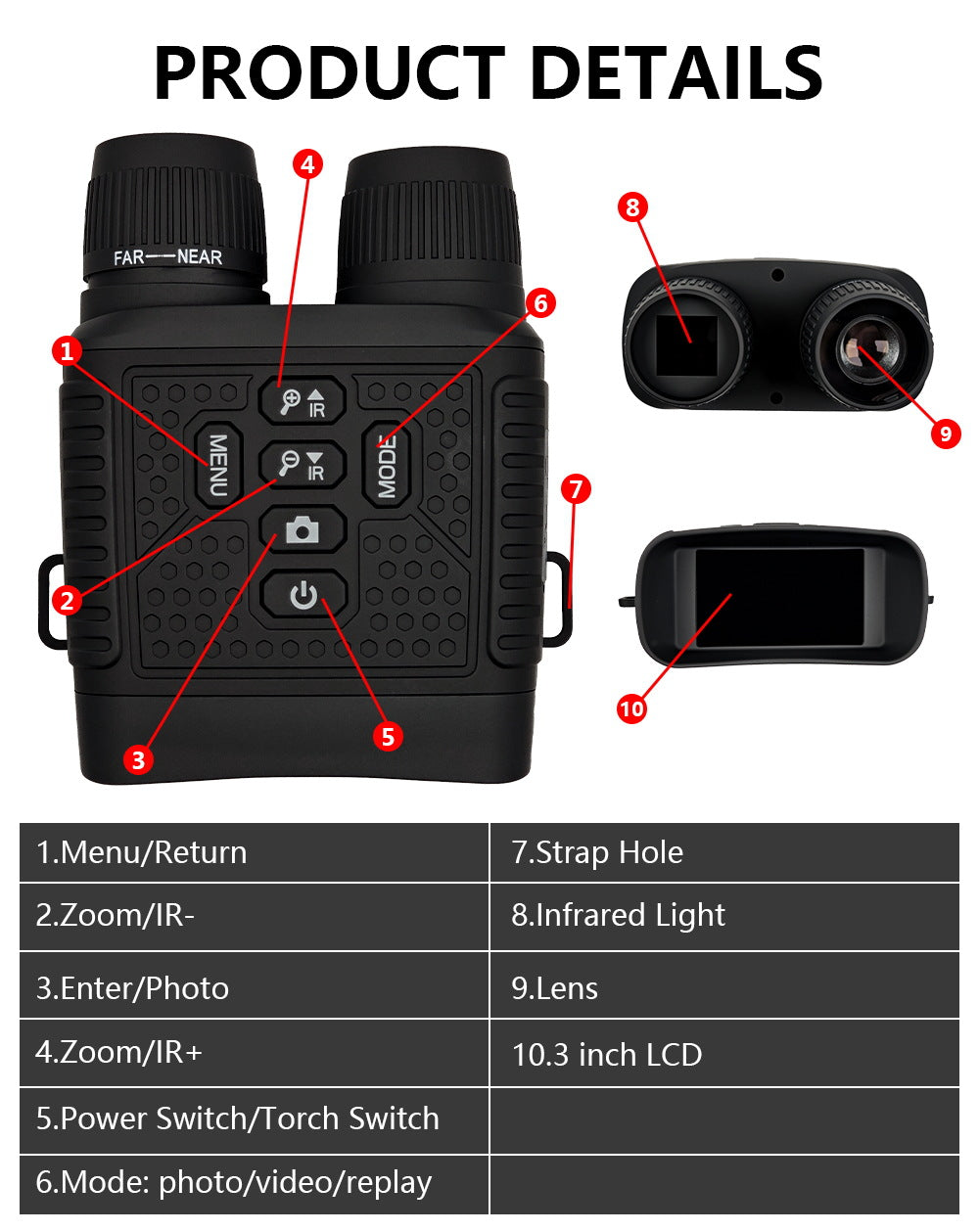 NightEdge™ - Infrared Night Vision 2.5K 30MP Binoculars